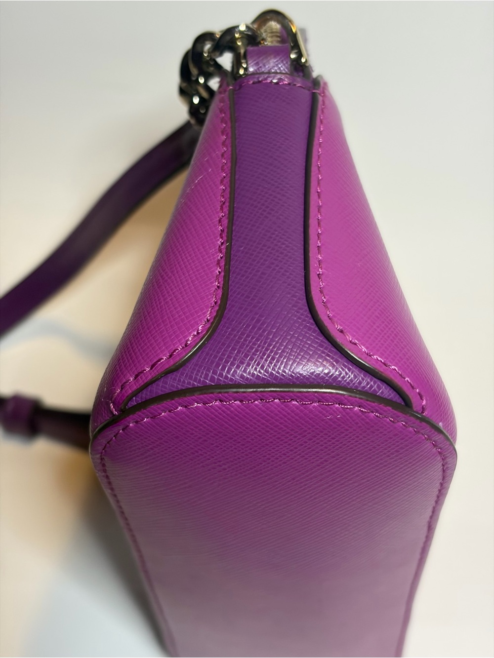Kate Spade Small Payton Domed Crossbody Pink Purple Colorblock Saffiano LIKE NEW - Picture 4 of 15